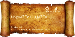 Ungvári Ajád névjegykártya